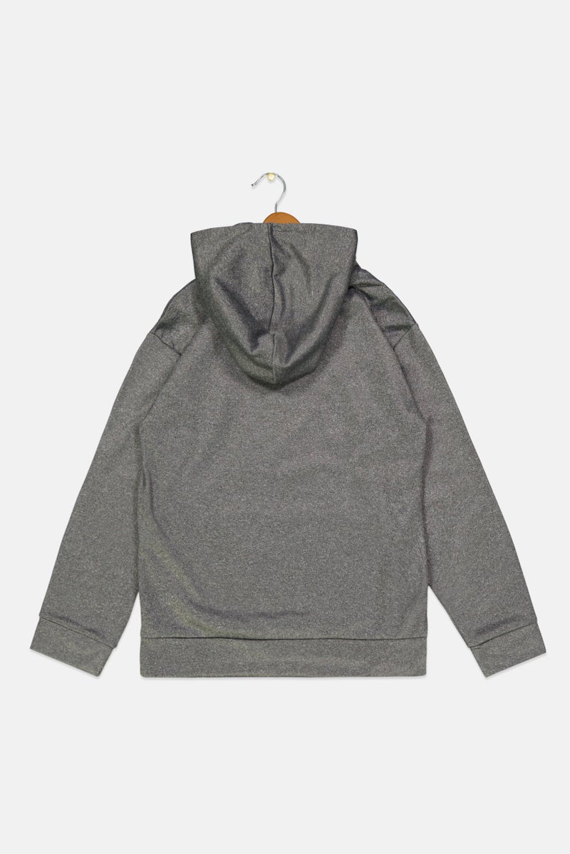 PUMA Kids Boy Sportswear Fit Long Sleeve Hoodies, Heather Grey - Image 2