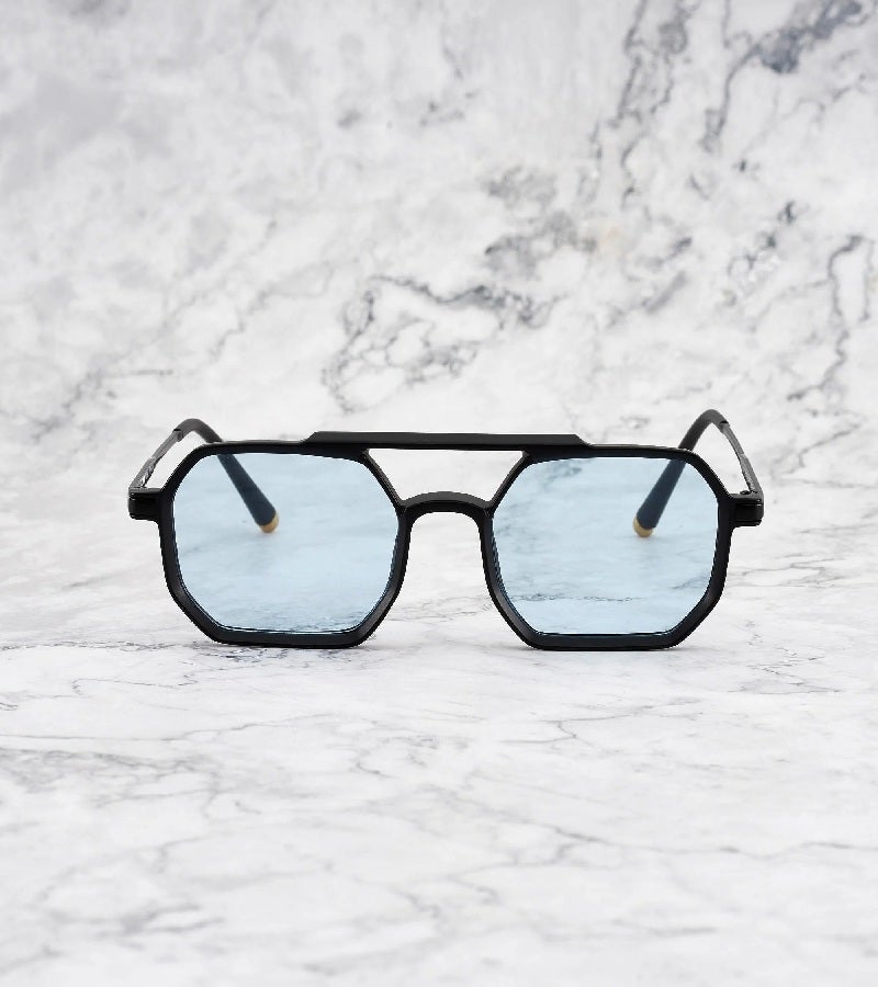  اكسبليست باوتس نظارات شمسية أنيقة ريتشارد للرجال والنساء باللون الأسود المطفي والأزرق - Image 2