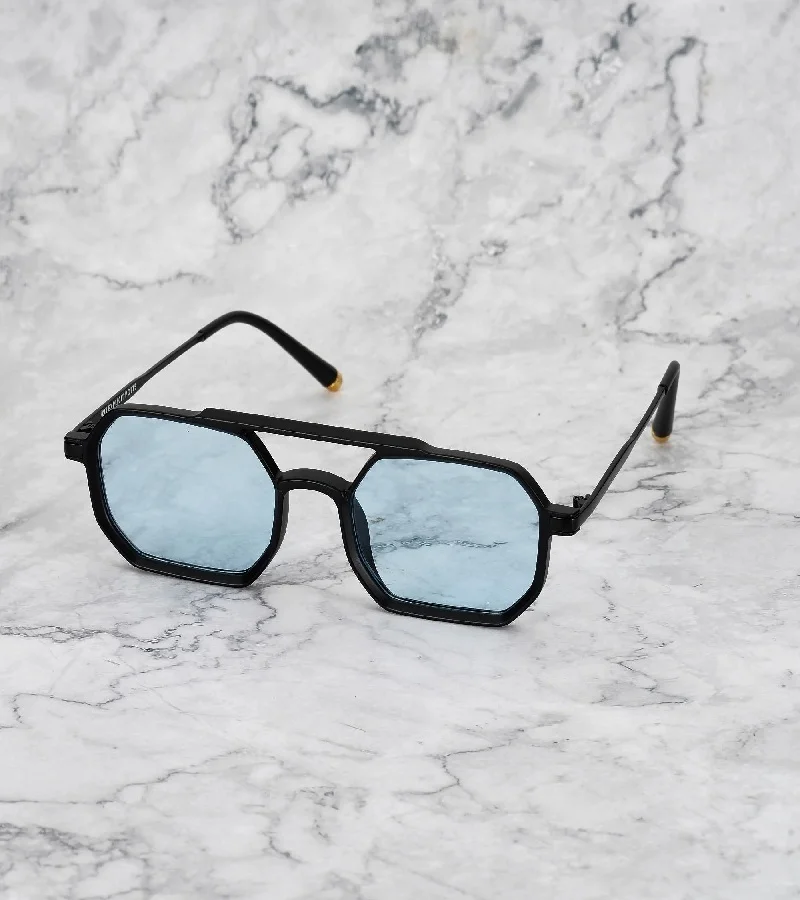 Explicit Poets Explicit Poets Unisex RICHARD Matt Black - Blue Stylish Sunglasses, 40EP1