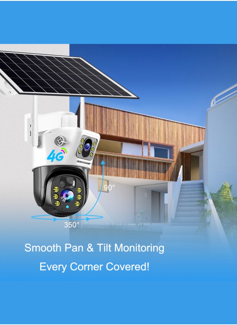 DOCKCASE DOCKCASE 4.0MP Dual-Lens 4G Sim Card Outdoor Security Solar Camera  - Image 4