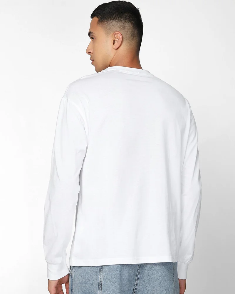 bewakoof  Men's White Zone Zero Graphic Printed Oversized T-shirt  | Best Price UAE