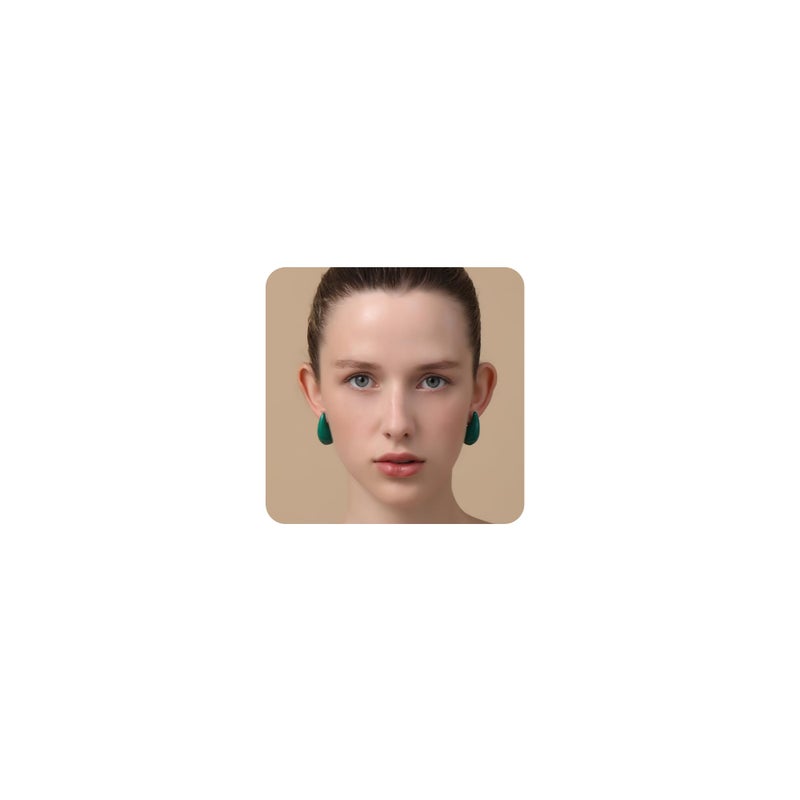 Apsvo Earring Dupes Green Chunky Gold Hoop Earrings for Women, Lightweight Tear Drop Waterdrop Hoops Gold Plated Earrings Hypoallergenic Fashion Teardrop Trendy Jewelry (Green) - Image 1