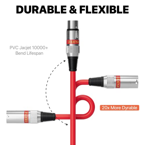EBXYA XLR Microphone Cable, 3ft XLR Cable Audio Cords Microphone Patch Cable Balanced, 4 Color Packs - Image 4
