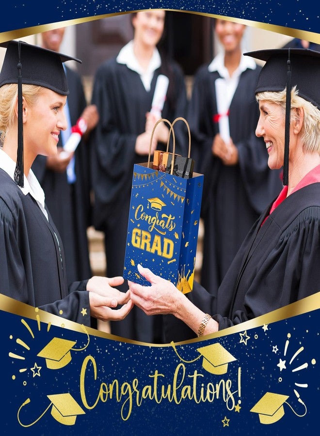 TaoBary 24 Pcs Blue Gold 2026 Graduation Gift Bags Congrats Grad Bags Party Favors with Handles Graduation Treat Paper Gifts for Grad Party Supplies, 8 x 6 x 3 Inches - Image 5