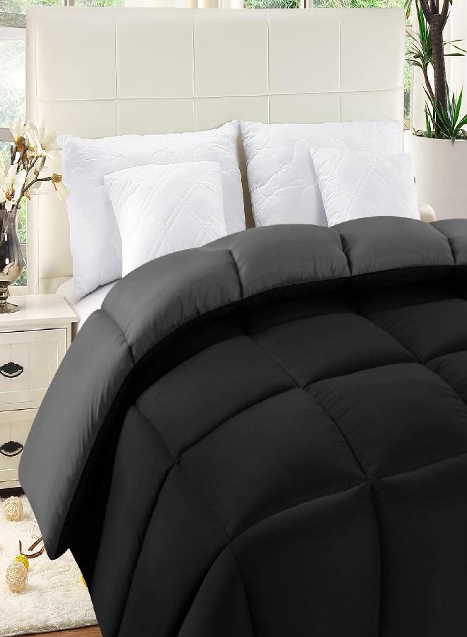 Utopia Bedding Comforter Duvet Insert - Quilted Comforter with Corner Tabs - Box Stitched Down Alternative Comforter (Black/Grey, King) - Image 3