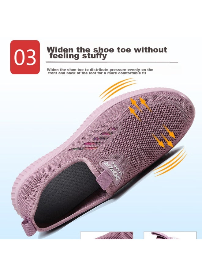 Anglerfish Spring And Autumn Old Beijing Cloth Shoes Breathable Mom Shoes Slip-on Casual Women's Sneakers Ak67807 Black 35 - Image 4