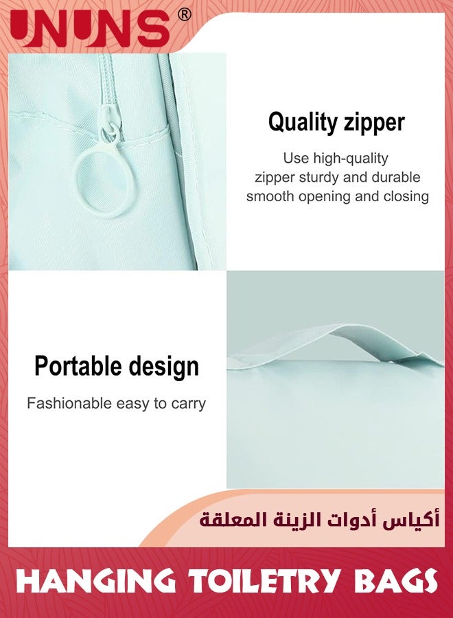 UNUNS Large Capacity Hanging Travel Storage Bag With Hanging Hook, Full Sized Travel Toiletry Bag Detachable Pouch, Waterproof Makeup Bag for Men and Women-Light Blue - Image 4