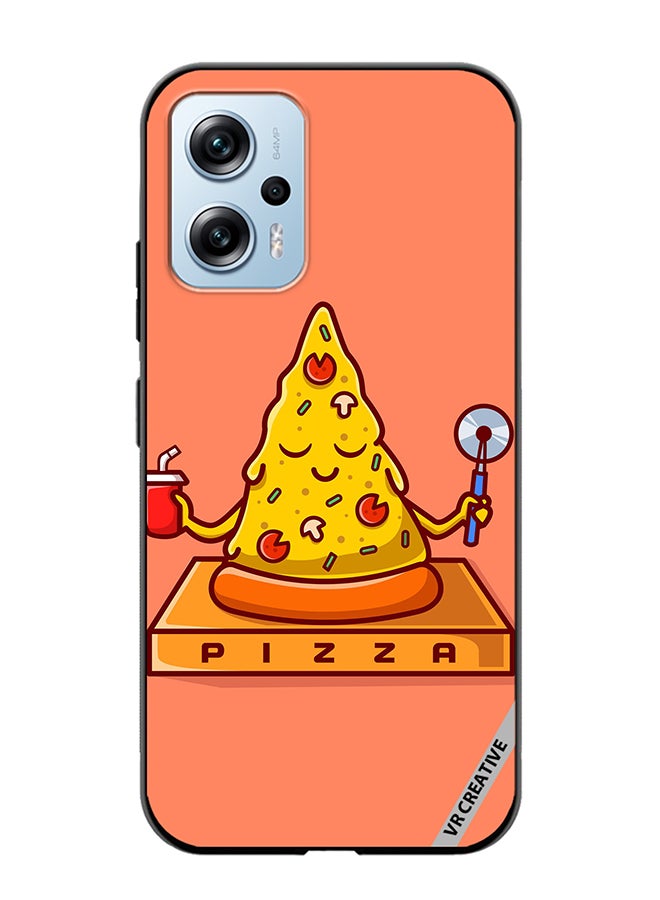 VR CREATIVE Protective Case Cover For Xiaomi Poco X4 GT Cute Pizza Yoga Design Multicolour - Image 1