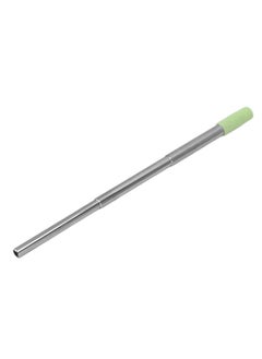Thoraya Collapsible Stainless Steel Drinking Straw Reusable Metal Straw with Cleaning Brush for Travel Work Green  - Image 2