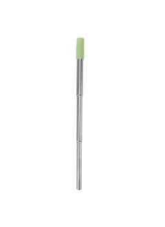 Thoraya Collapsible Stainless Steel Drinking Straw Reusable Metal Straw with Cleaning Brush for Travel Work Green  - Image 3