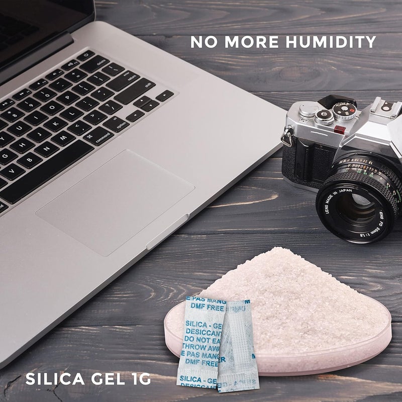 Wi ELYSIAN Orignal Silica Gel Desiccant Packets 1 Gram Silica Pouch Pack of 500 Gram for Moisture Absorb Protects Cameras Lenses Mobile Phones Electronics Jewellery Rust Fungus Free Environment - Image 4
