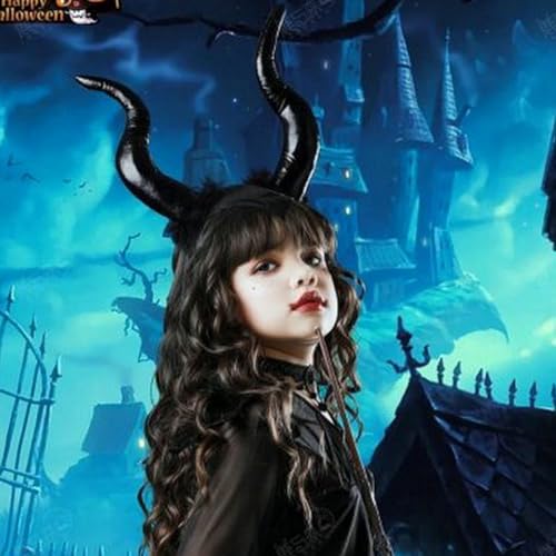 Soochat سماعة شيطان مع قرون رأس الشيطان إكسسوار تنكر هالوين لالتقاط الصور - Image 5