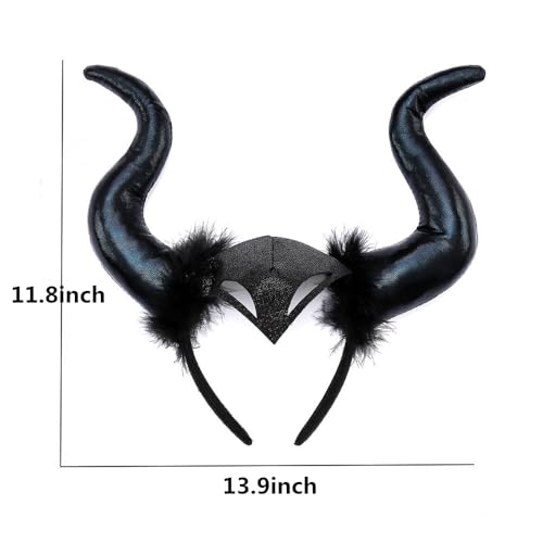 Soochat سماعة شيطان مع قرون رأس الشيطان إكسسوار تنكر هالوين لالتقاط الصور - Image 2