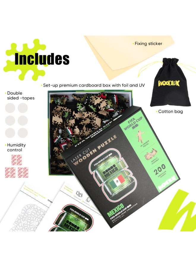 FIFA World Cup FIFA Official Licensed World Cup 2026 Logo Wooden Jigsaw Puzzle - 200 Pieces - Image 5