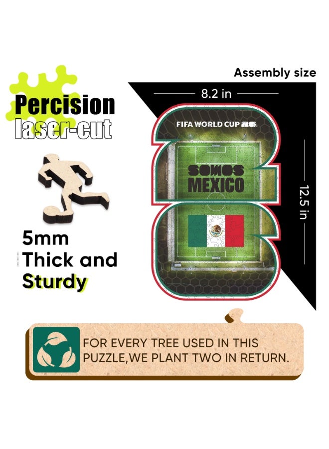 FIFA World Cup FIFA Official Licensed World Cup 2026 Logo Wooden Jigsaw Puzzle - 200 Pieces - Image 4