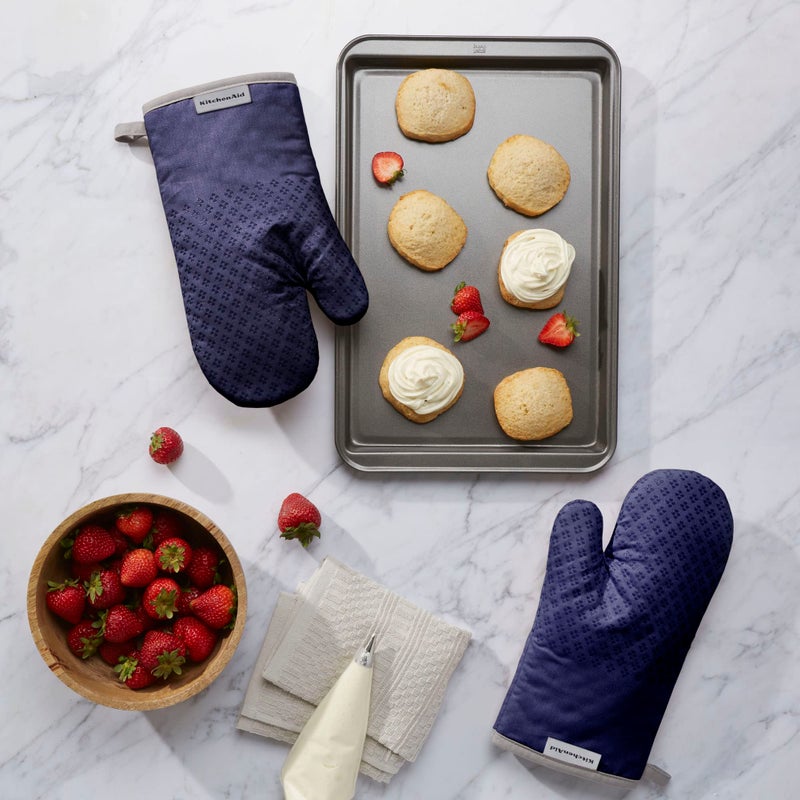 KitchenAid Asteroid Oven Mitt Set  Cobalt Blue 7""x12.5"" - Image 2