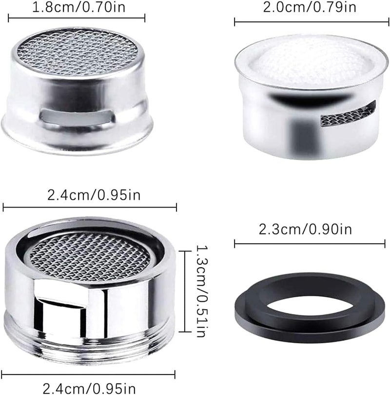 Alamic Faucet Aerator Kitchen Sink Replacement Parts With Brass Shell 15/16-Inch Male Threads Filter With Gasket for Kitchen Bathroom - 4 Pack - Image 2