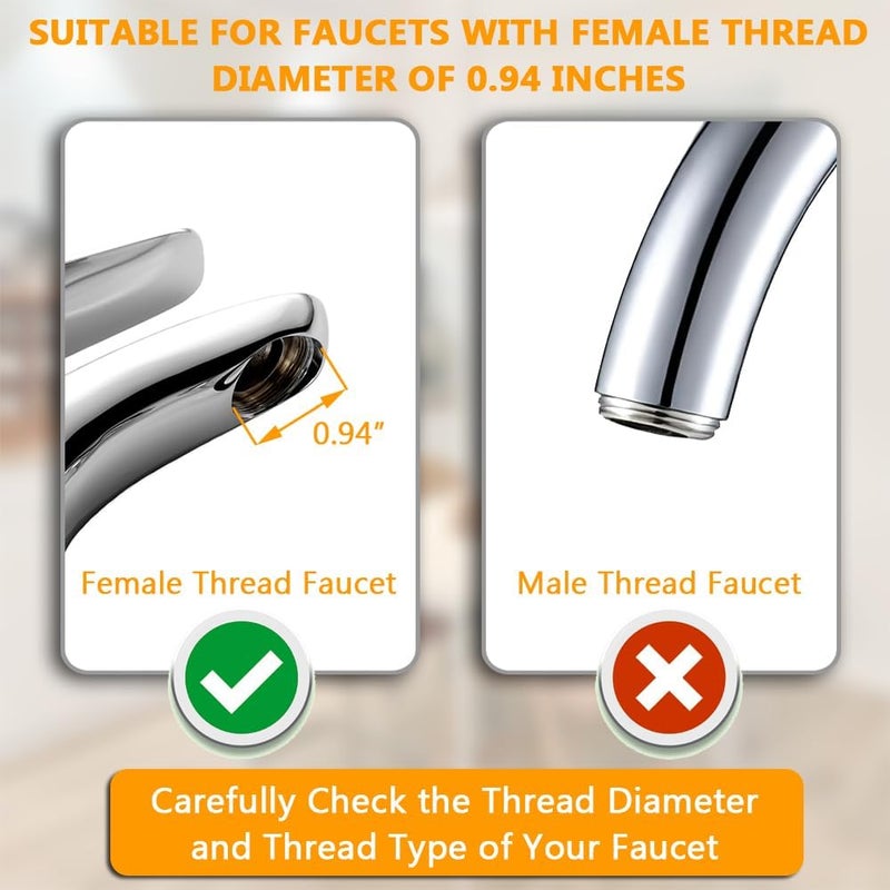 Alamic Faucet Aerator Kitchen Sink Replacement Parts With Brass Shell 15/16-Inch Male Threads Filter With Gasket for Kitchen Bathroom - 4 Pack - Image 4