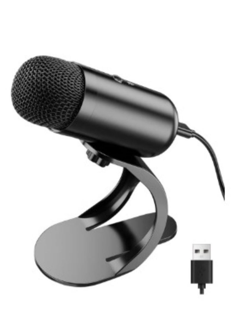 Professional Gaming Computer Microphone, Podcast Mic Desktop with Mute Button for Recording Streaming, Omnidirectional Condenser, Plug&Play Stand with Volume Control for PC, Laptop, Mac, YouTube  - Image 1