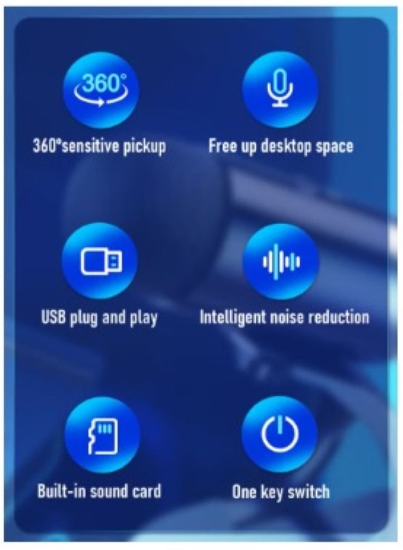 Professional Gaming Computer Microphone, Podcast Mic Desktop with Mute Button for Recording Streaming, Omnidirectional Condenser, Plug&Play Stand with Volume Control for PC, Laptop, Mac, YouTube  - Image 4