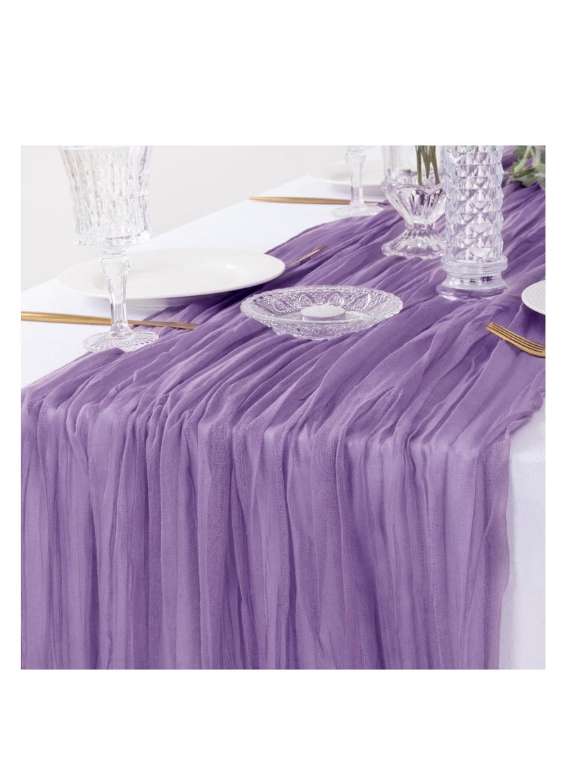 Translucent Table Runner Chessian Tablecloth for Wedding Reception Bridal Shower Party Decoration Table Centerpiece 90400CM  - Image 3