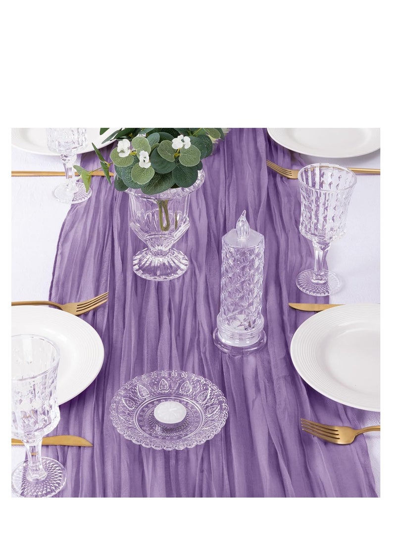 Translucent Table Runner Chessian Tablecloth for Wedding Reception Bridal Shower Party Decoration Table Centerpiece 90400CM  - Image 5