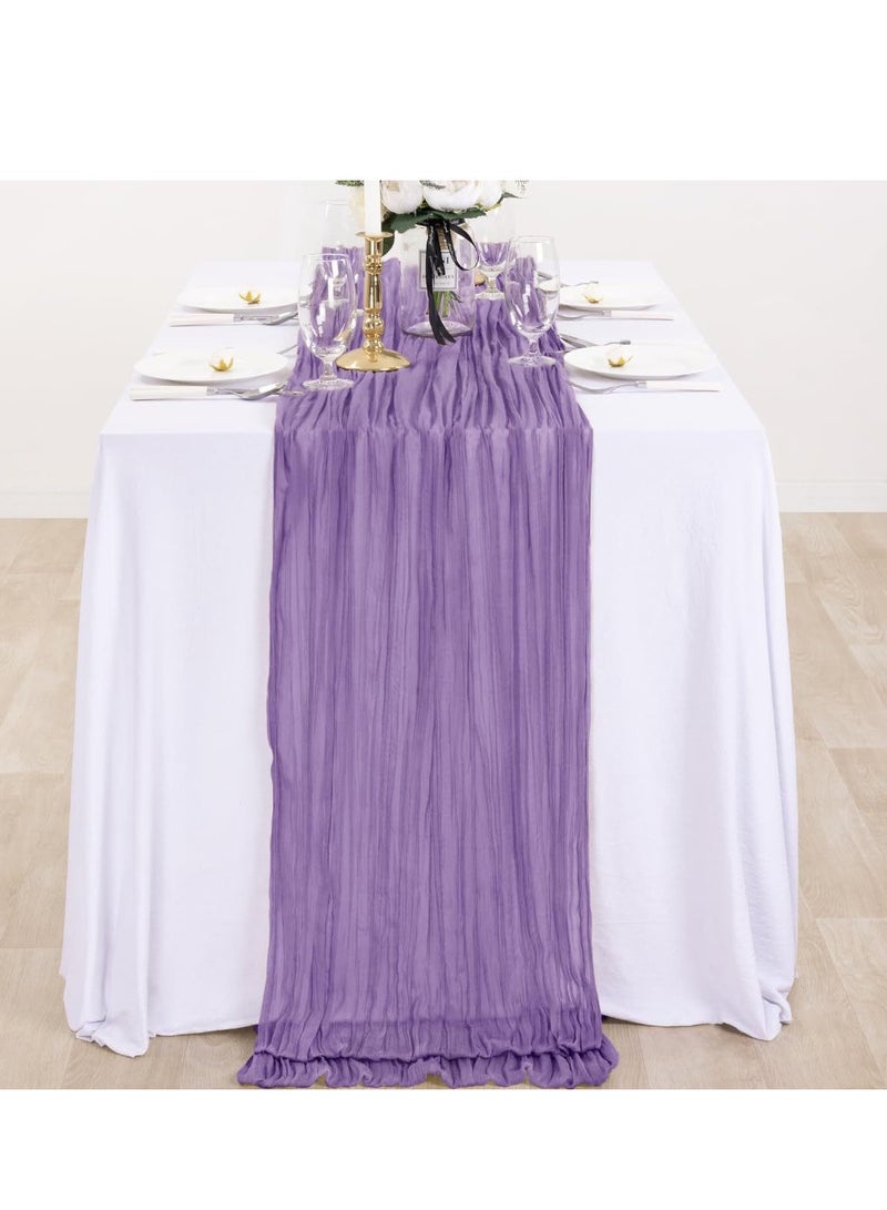Translucent Table Runner Chessian Tablecloth for Wedding Reception Bridal Shower Party Decoration Table Centerpiece 90400CM  - Image 1