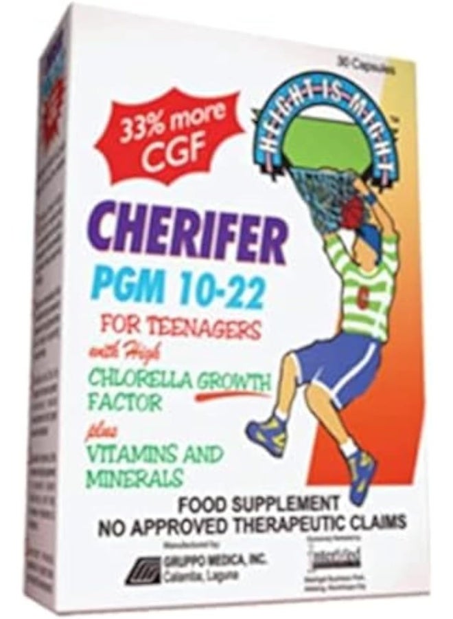 InterMed Growth Enhancer - Cherifer Pgm 10-22 High Chlorella Growth Factor (Cgf), Taurine And Lysine 30 Caps - Image 1
