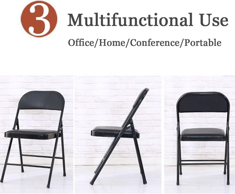 Harmony Home Foldable Multipurpose Chair – Portable & Lightweight with Soft Padded Seat, Ideal for Home, Dining, Office, Outdoor, Camping & Fishing – Black - Image 5