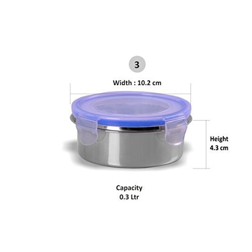Sumeet Stainless Steel Airtight Containers With Leak Proof Lids, Set Of 4, Bpa Free, Odourless, Dishwasher Safe, Ideal For School And Office, 300Ml Capacity Each, Food Grade Silicon Seal, Beige - Image 5