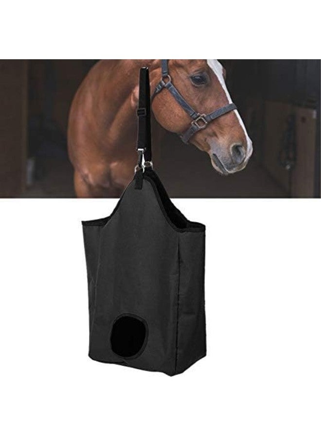 klarako Hay Storage Bag, 2 Colors Wear Resistant Oxford Cloth Horse Feeding Hay Tote Bag Horse Feed Hay Bag for Horse Outdoor Feeding(Black)  - Image 1