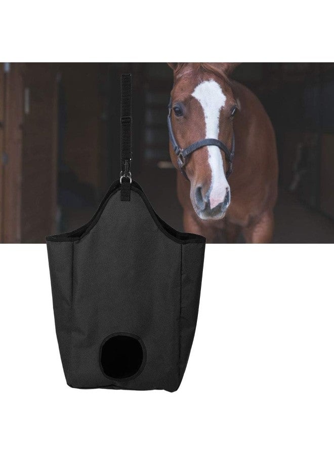 klarako Hay Storage Bag, 2 Colors Wear Resistant Oxford Cloth Horse Feeding Hay Tote Bag Horse Feed Hay Bag for Horse Outdoor Feeding(Black)  - Image 5