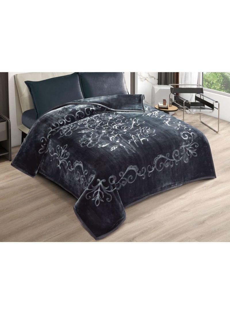 Xi Duo Duo Double-deck blanket, embossed side and plain side, super soft texture, king size 220*240cm - choose the blanket weight