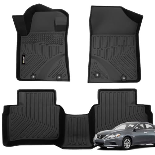 Jenofa-Floor Mats for Nissan Altima 2014-2018 Floor Liner All Weather Car Mats Custom Fit 2017 Altima Durable Waterproof Car Mat Accessories Black - Image 1