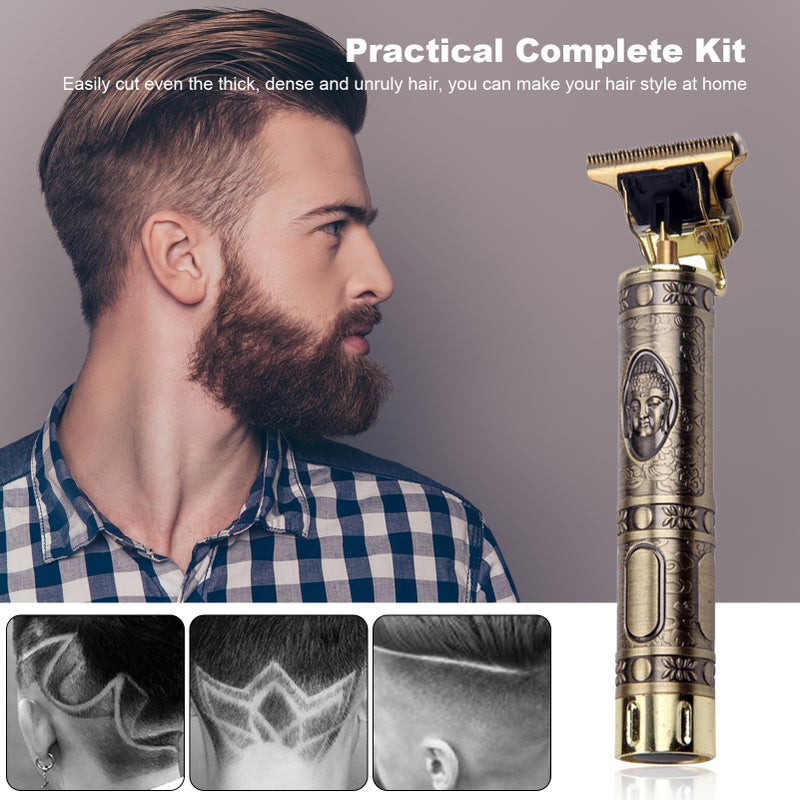 Electric Hair Trimmer Retro Rechargeable Cordless Hair Cutter Home Use Washable Hair Cutting Set with 4 Positioning Combs - Image 4