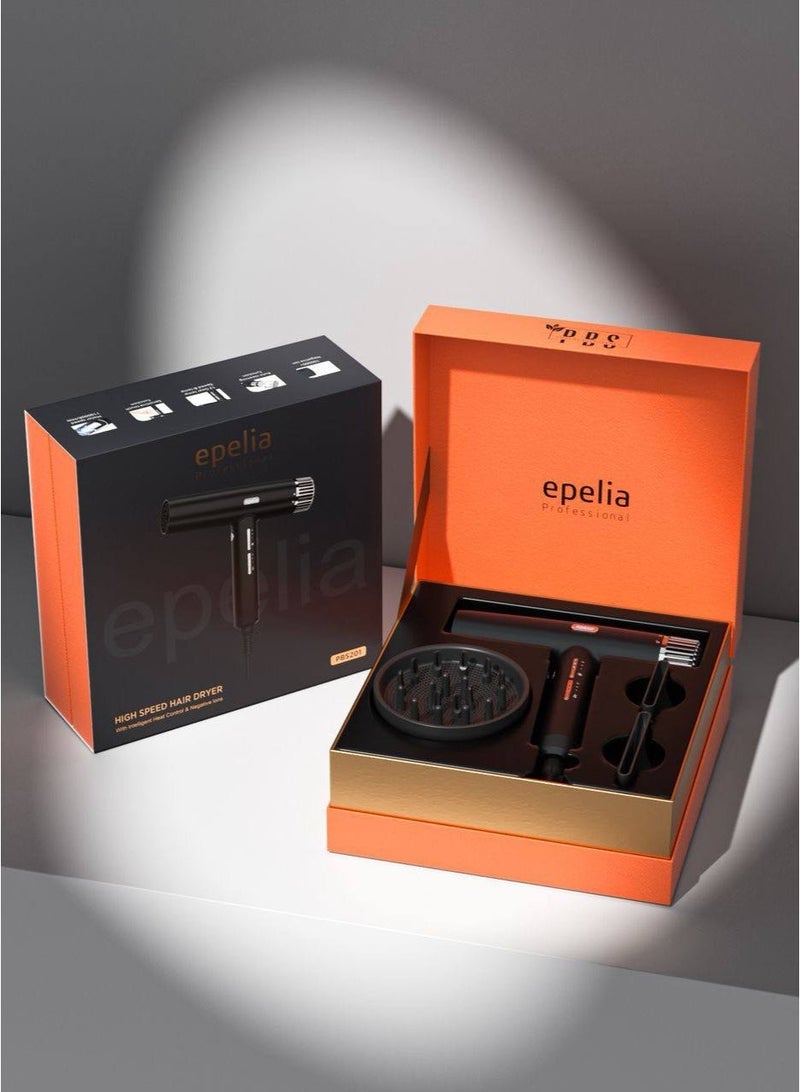 PBS Epelia Professional Hair Dryer – 110,000 RPM Turbo Motor for Fast Drying & Anti-Frizz Finish - Image 3