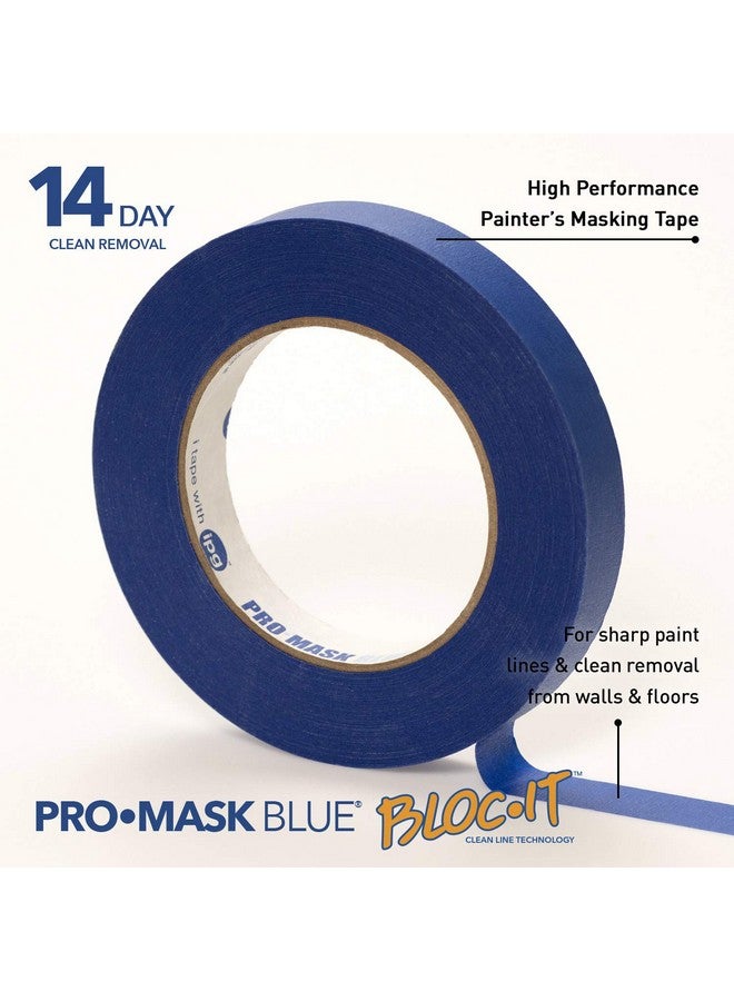 IPG Promask Blue With Bloc-It, Premium 14-Day Masking Tape, 0.94" X 60 Yd, Blue, (Single Roll)  - Image 2