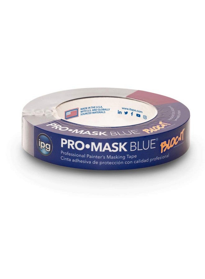 IPG Promask Blue With Bloc-It, Premium 14-Day Masking Tape, 0.94" X 60 Yd, Blue, (Single Roll)  - Image 1