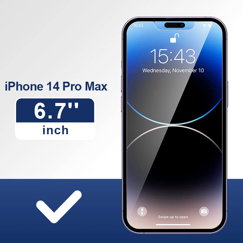 ImpactStrong Anti-Spy Privacy Screen Protector for iPhone 14 Pro Max (6.7-Inch), 9H Tempered Glass, Shatter-Resistant, Anti-Scratch, Easy Install Kit, Case Friendly, 2-Pack - Image 2