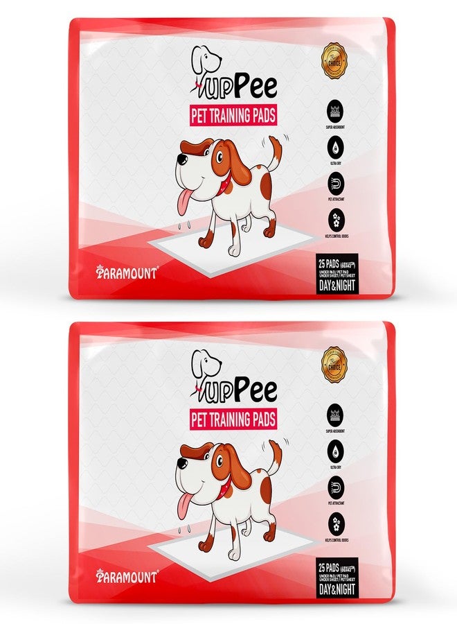PUPPEE فوط تدريب الحيوانات الأليفة PUPPEE للكلاب والقطط والجراء والحيوانات الأليفة، فوط فائقة الامتصاص للبول | مدرب على التبول والتبرز | فوط تدريب على استخدام المرحاض، مدرب على استخدام المرحاض للحيوانات الأليفة والجراء | مقاومة للماء بنسبة 100% وغير قابلة للانزلاق - 60 × 45 سم (متوسط) - عبوة من قطعتين (50 قطعة) - Image 1