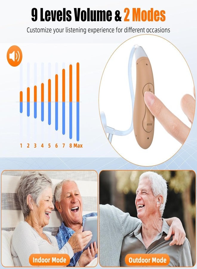 WFDL سماعات WFDL لكبار السن، سماعات قابلة لإعادة الشحن لكبار السن، مكبرات صوت خلف الأذن بـ 16 قناة، تحكم في مستوى الصوت لحالات ضعف السمع الخفيف إلى المتوسط، خاصية إلغاء الضوضاء. - Image 5