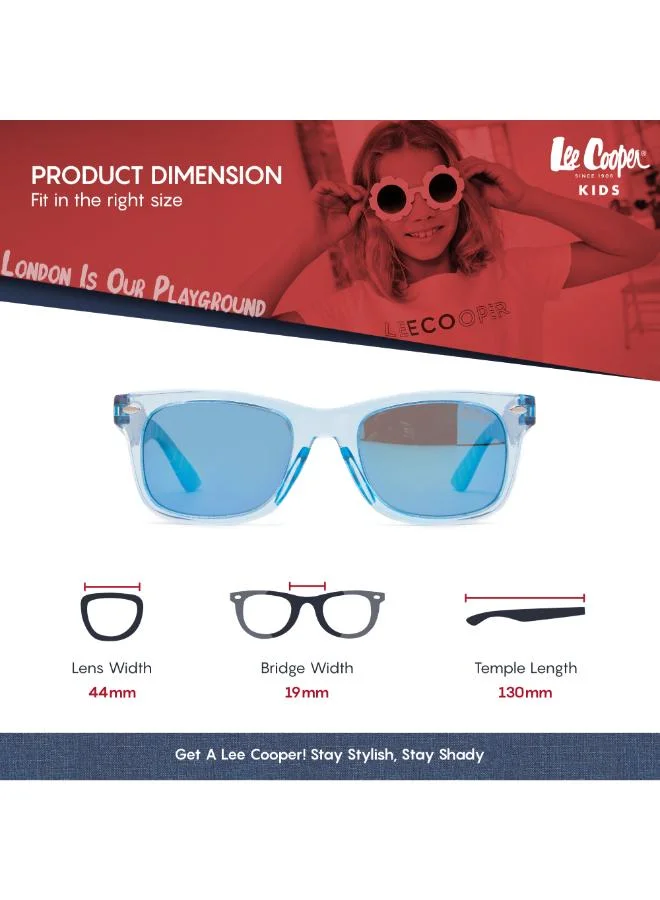 Lee Cooper Polarized Sunglasses Blue Frame Blue Mirror Mirror Lens 44mm  - LCK114C01