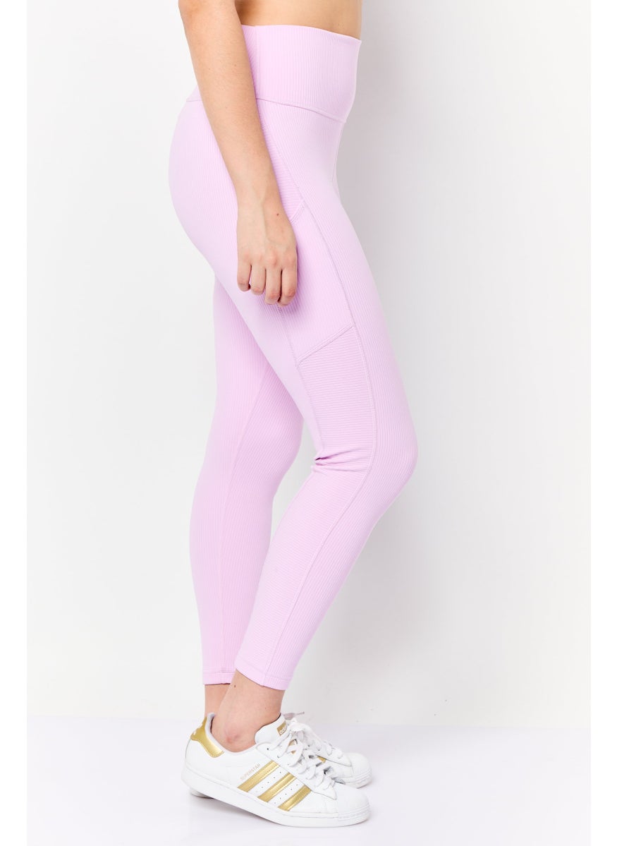 Adidas - Women Tight Fit Training Leggings, Lavender - Image 1