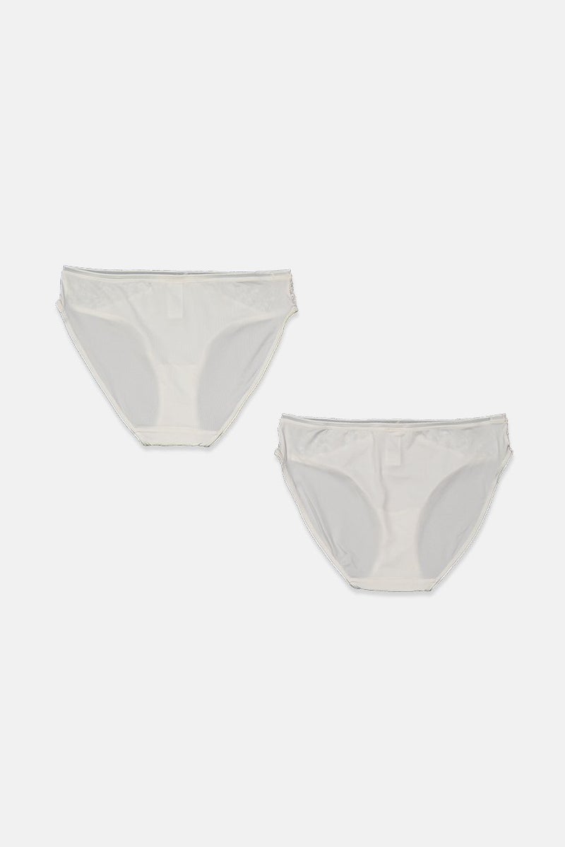 Tchibo Women 2 Pieces Plain Panty, Cream White - Image 1