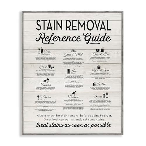 Stupell Industries Stain Removal Reference Guide Typography Framed Giclee Art Design By Artist Lettered and Lined - Image 1