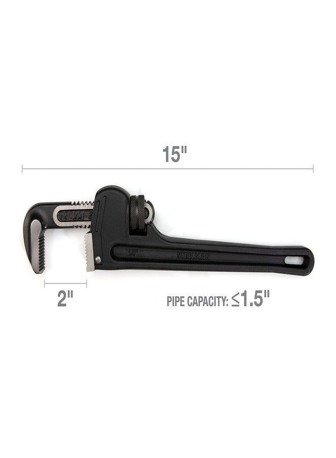Steelman 60877 14-Inch Heavy-Duty Cast Aluminum Straight Handle Pipe Wrench - Image 3