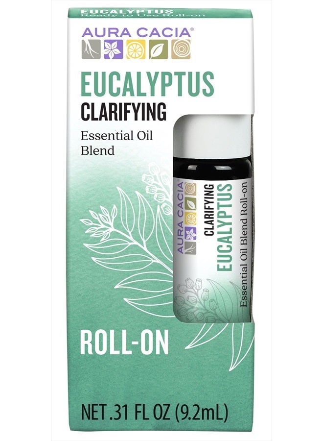 Aura Cacia زيت الأوكالبتوس رول أون | مختبر GC/MS للنقاء | 9.2 مل (0.31 أونصة سائلة) - Image 1