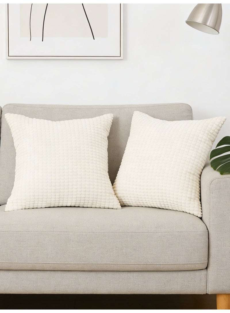 Set of 2 Square Throw cushion Pillow Covers, Corn Kernel Pattern Pillowcases Decorative Cushion Covers for Couch Sofa Car 40x40 cm - Image 1