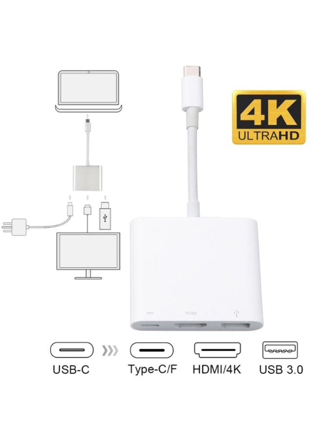 Type C To HDMI USB 3.0 3 In 1 Hub Charging Adapter USB C To HDMI Converter Cable for Phone Tablet Macbook Laptop - Image 4
