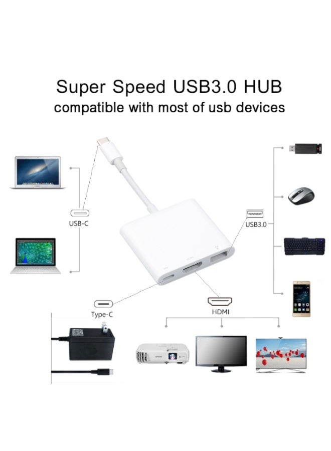 Type C To HDMI USB 3.0 3 In 1 Hub Charging Adapter USB C To HDMI Converter Cable for Phone Tablet Macbook Laptop - Image 5
